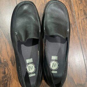 Merrell Parma Black Leather Slip On Loafers Size 8